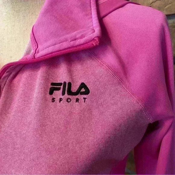 Fila Women’s Hoodie Zipper Pocket Sweat Jacket Pink small - medium - Picture 2 of 13